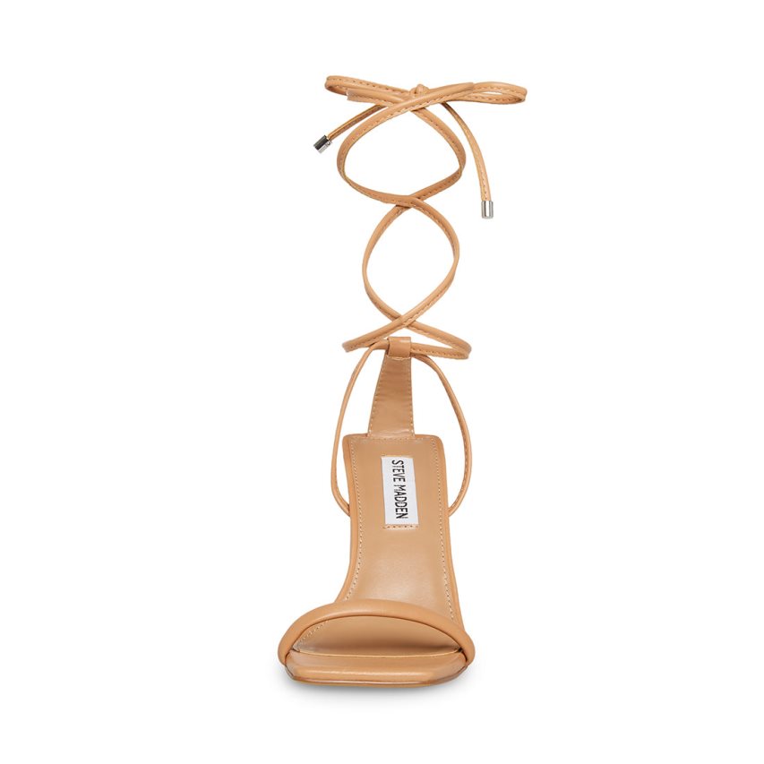 σανδαλια με τακουνι γυναικεια Steve Madden Natasha Natural καφε | GR-9265UPN