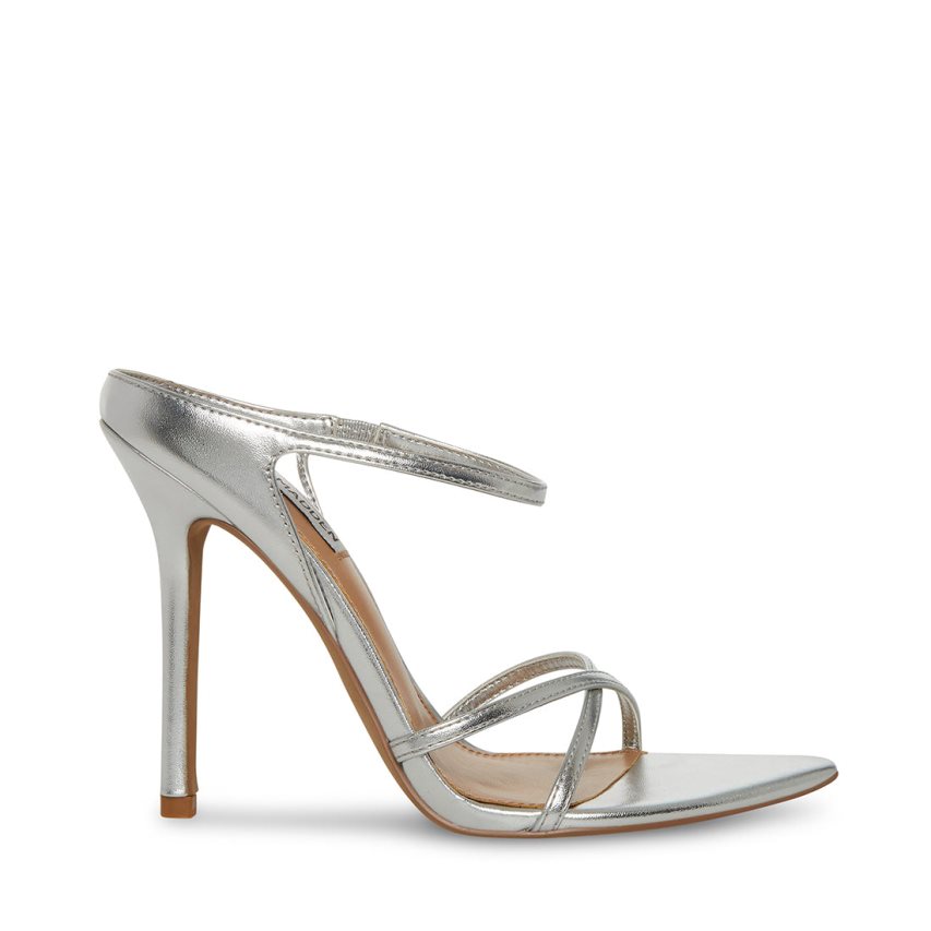 σανδαλια με τακουνι γυναικεια Steve Madden Stunner ασημι | GR-9625WUO
