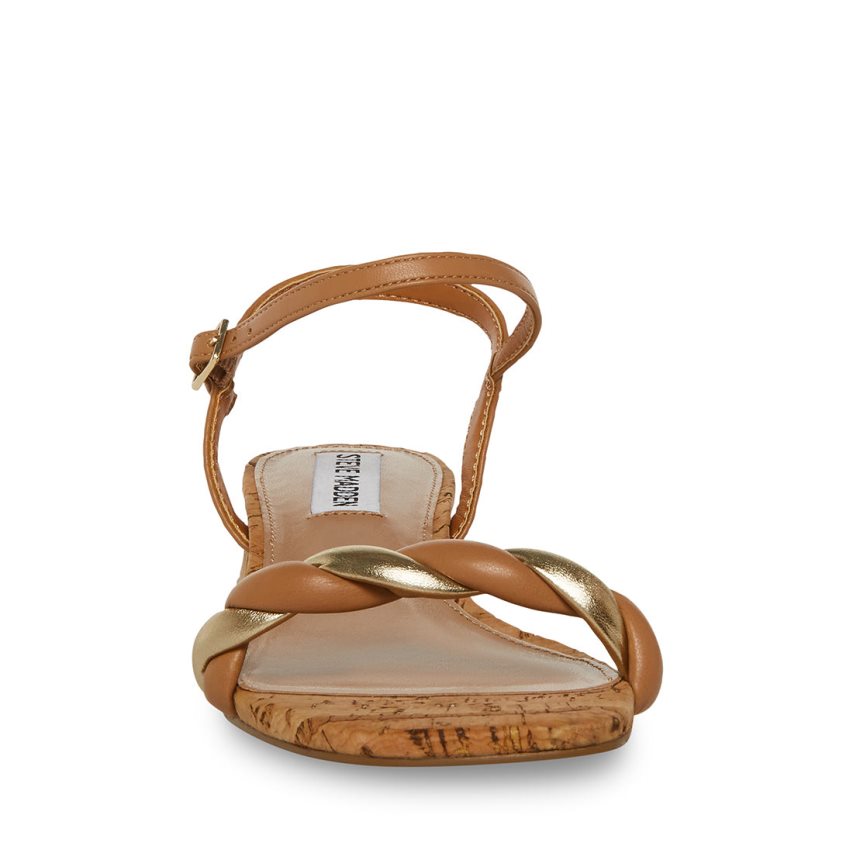 σανδαλια με τακουνι γυναικεια Steve Madden Magnetic Natural καφε | GR-9861YEP