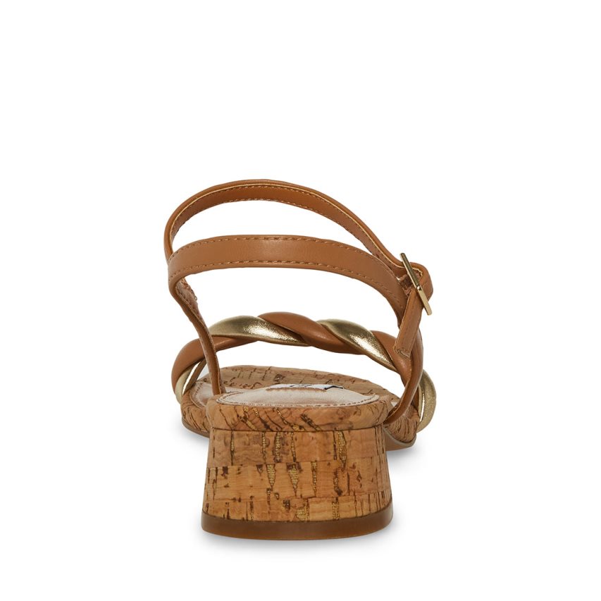 σανδαλια με τακουνι γυναικεια Steve Madden Magnetic Natural καφε | GR-9861YEP