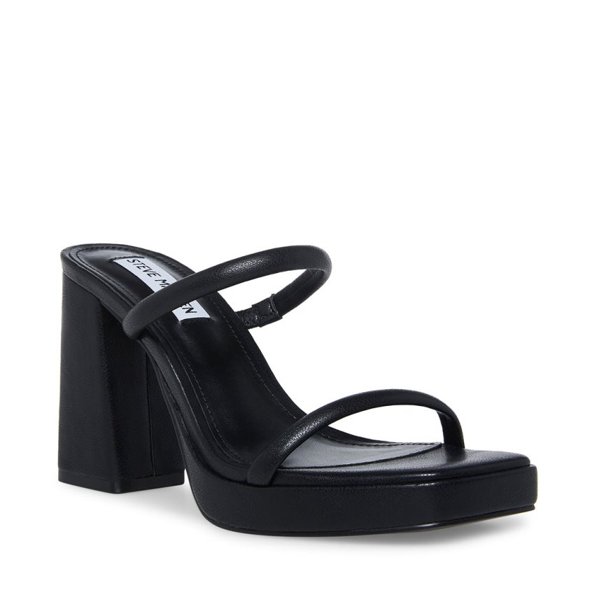 σανδαλια με τακουνι γυναικεια Steve Madden Polly μαυρα | GR-9O31RKL