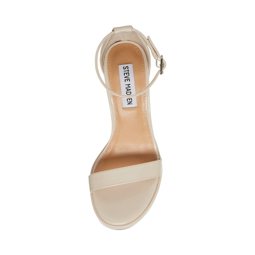 σανδαλια με τακουνι γυναικεια Steve Madden Susan λουστρινι Μπεζ | GR-O415UTH