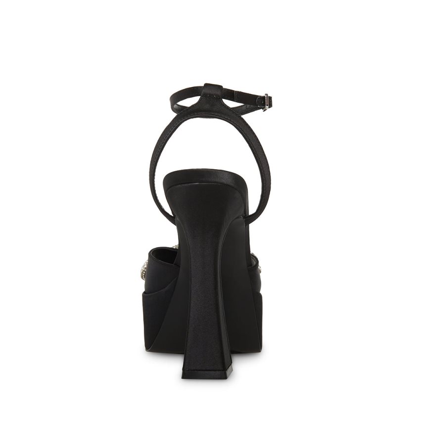σανδαλια με τακουνι γυναικεια Steve Madden Vice Satin μαυρα | GR-O628BKX