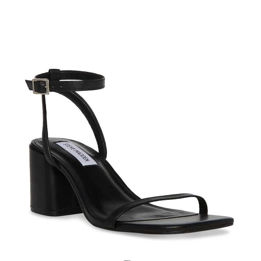 σανδαλια με τακουνι γυναικεια Steve Madden Audrina δερματινα μαυρα | GR-O865PTB