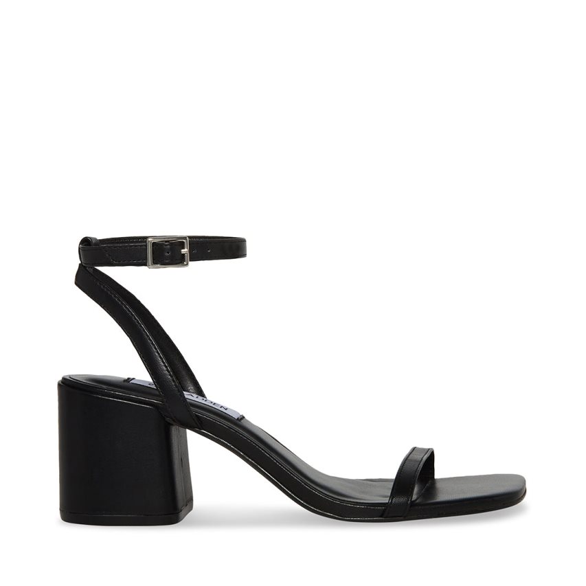 σανδαλια με τακουνι γυναικεια Steve Madden Audrina δερματινα μαυρα | GR-O865PTB