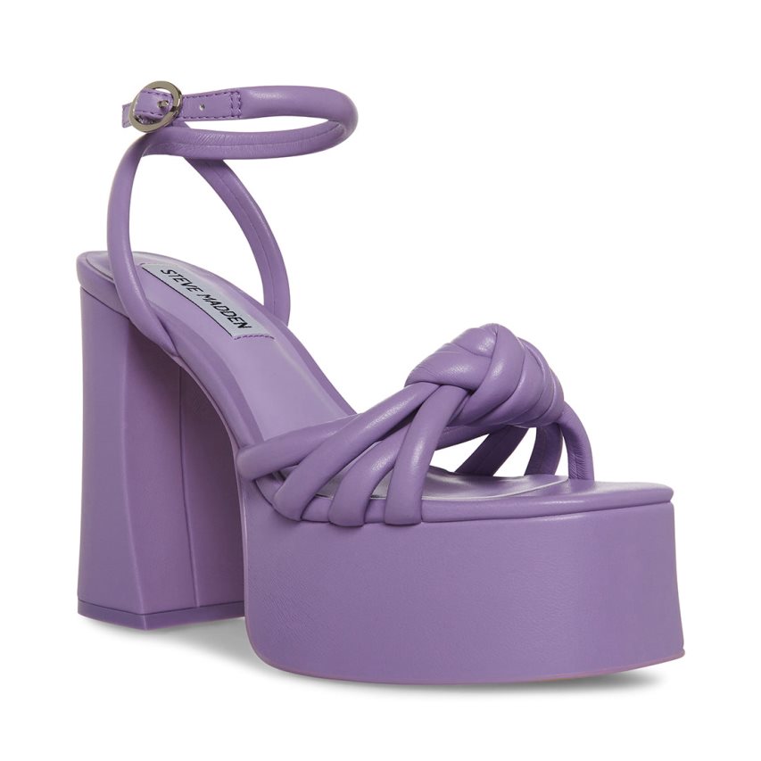 σανδαλια με τακουνι γυναικεια Steve Madden Bonnie μωβ | GR-O945XZP