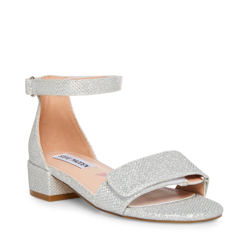 σανδαλια με τακουνι παιδικα Steve Madden Airenne ασημι | GR-3524JYG