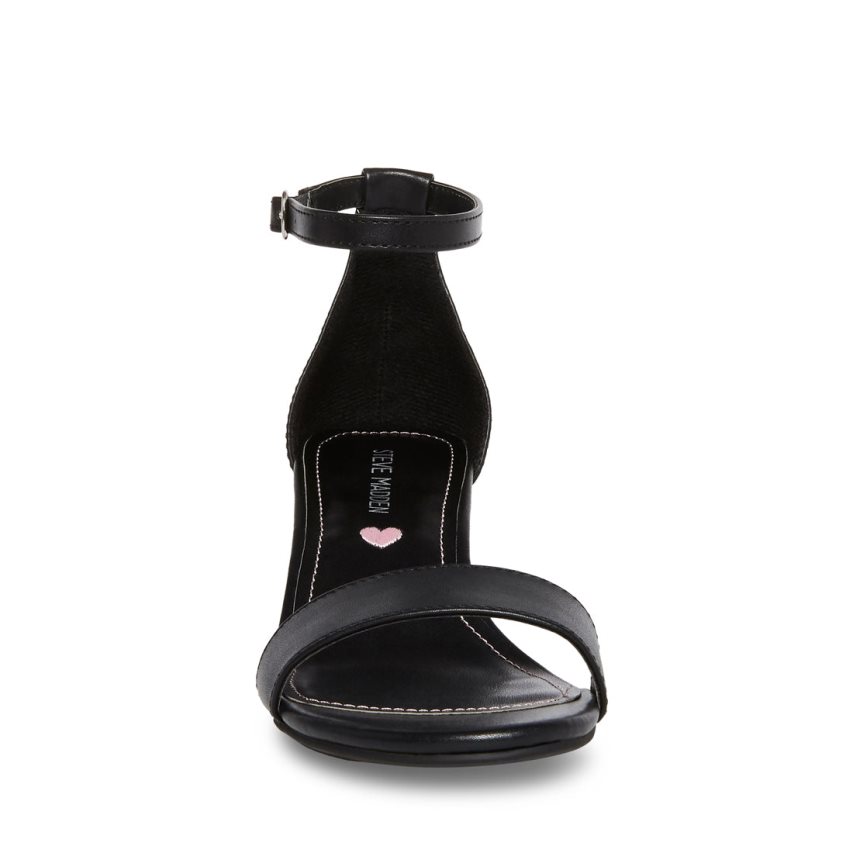 σανδαλια με τακουνι παιδικα Steve Madden Jcarrson Smooth μαυρα | GR-95O2MKN