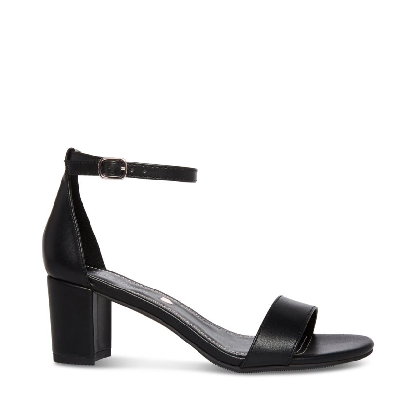 σανδαλια με τακουνι παιδικα Steve Madden Jcarrson Smooth μαυρα | GR-95O2MKN