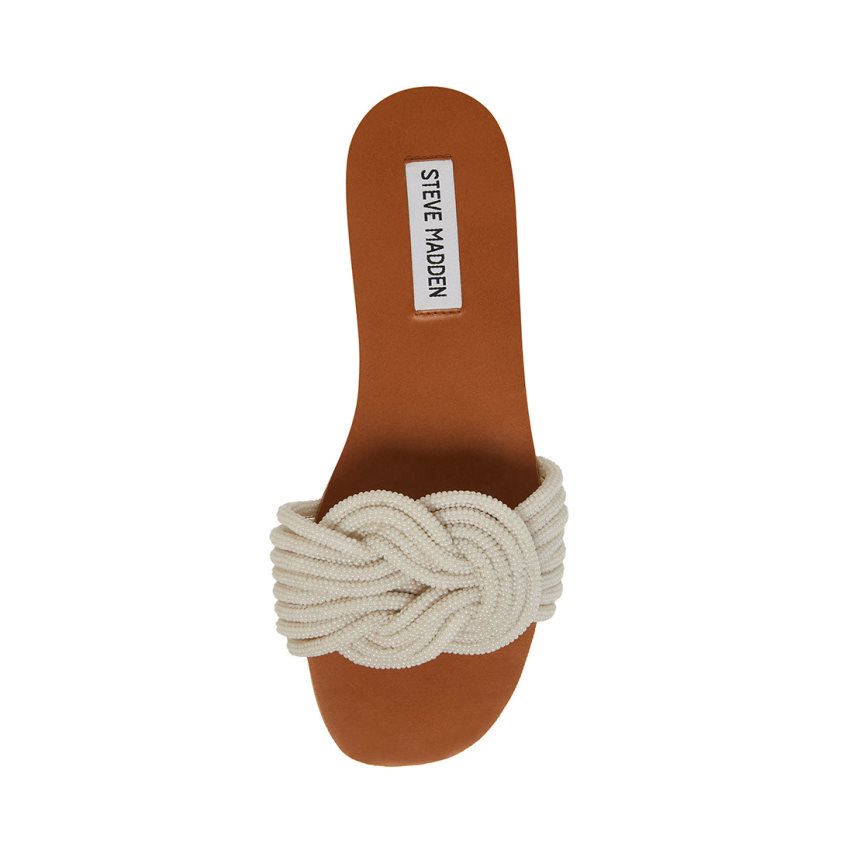 φλατ πεδιλα γυναικεια Steve Madden Adore κρέμα | GR-57O6FNQ