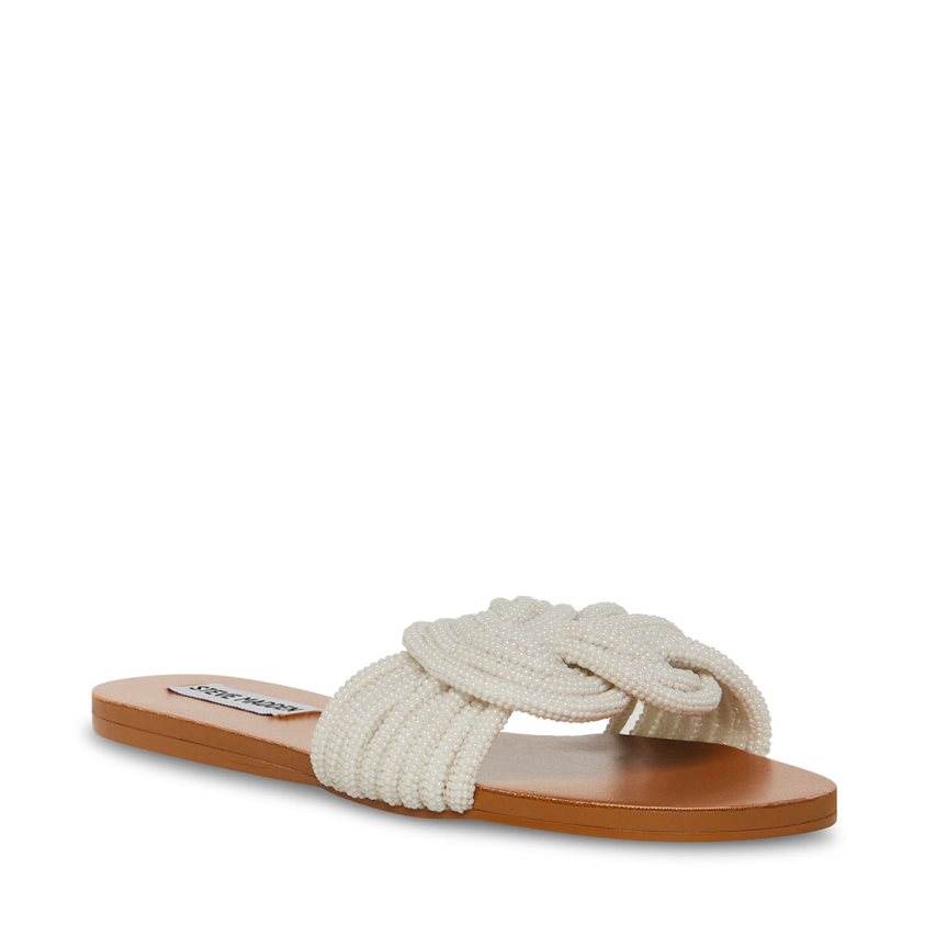 φλατ πεδιλα γυναικεια Steve Madden Adore κρέμα | GR-57O6FNQ