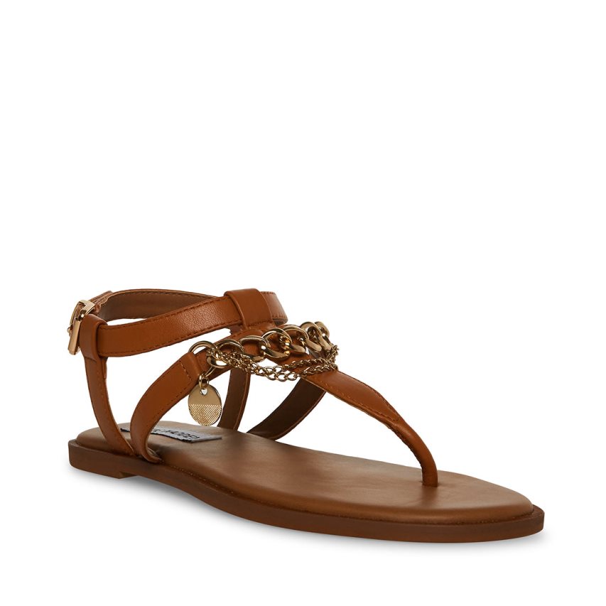 φλατ πεδιλα γυναικεια Steve Madden Azalia δερματινα καφε | GR-64O8EWS