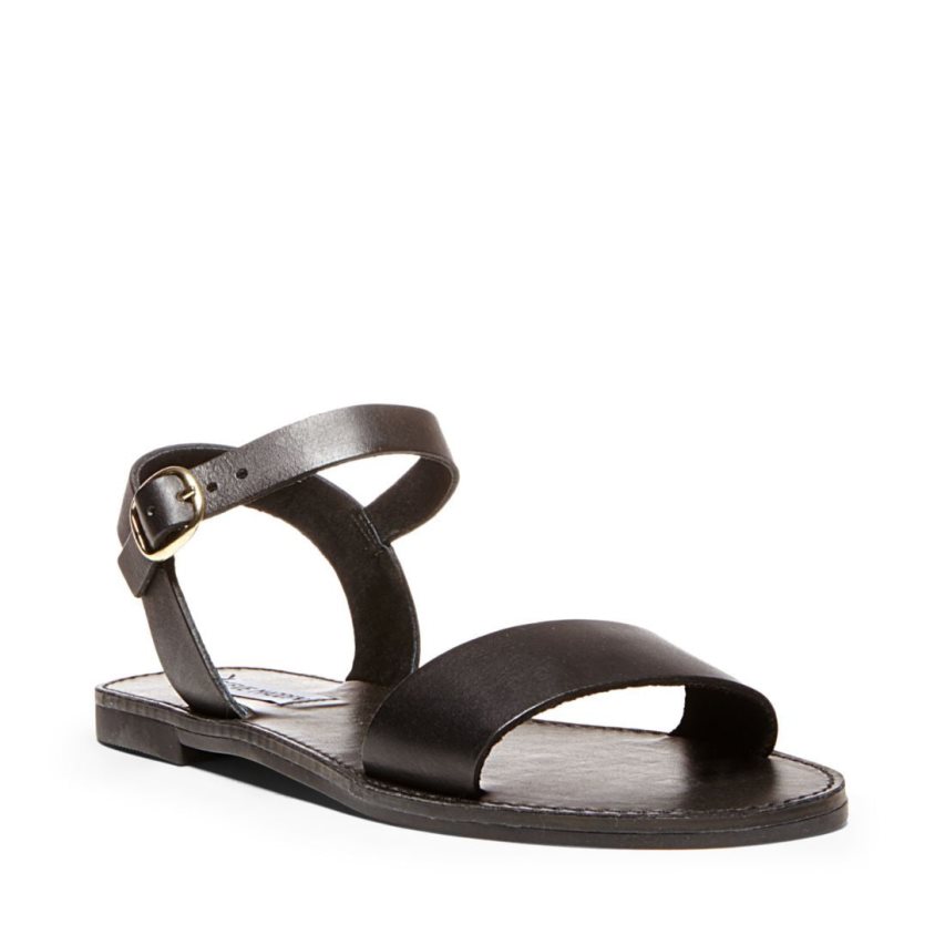 φλατ πεδιλα γυναικεια Steve Madden Donddi δερματινα μαυρα | GR-93O1MDW