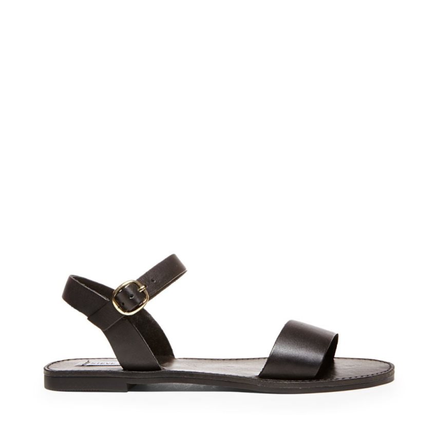 φλατ πεδιλα γυναικεια Steve Madden Donddi δερματινα μαυρα | GR-93O1MDW