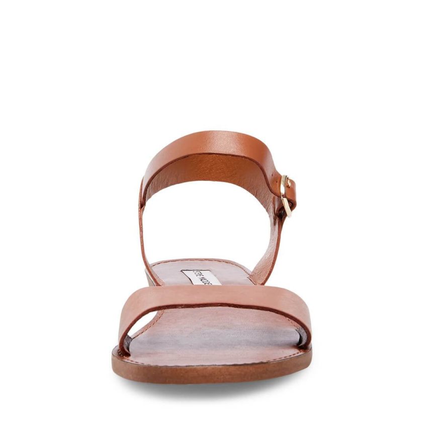 φλατ πεδιλα γυναικεια Steve Madden Donddi δερματινα καφε | GR-O896JVA