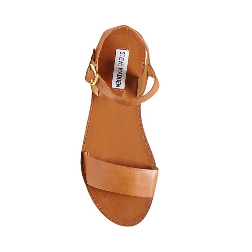 φλατ πεδιλα γυναικεια Steve Madden Donddi δερματινα καφε | GR-O896JVA