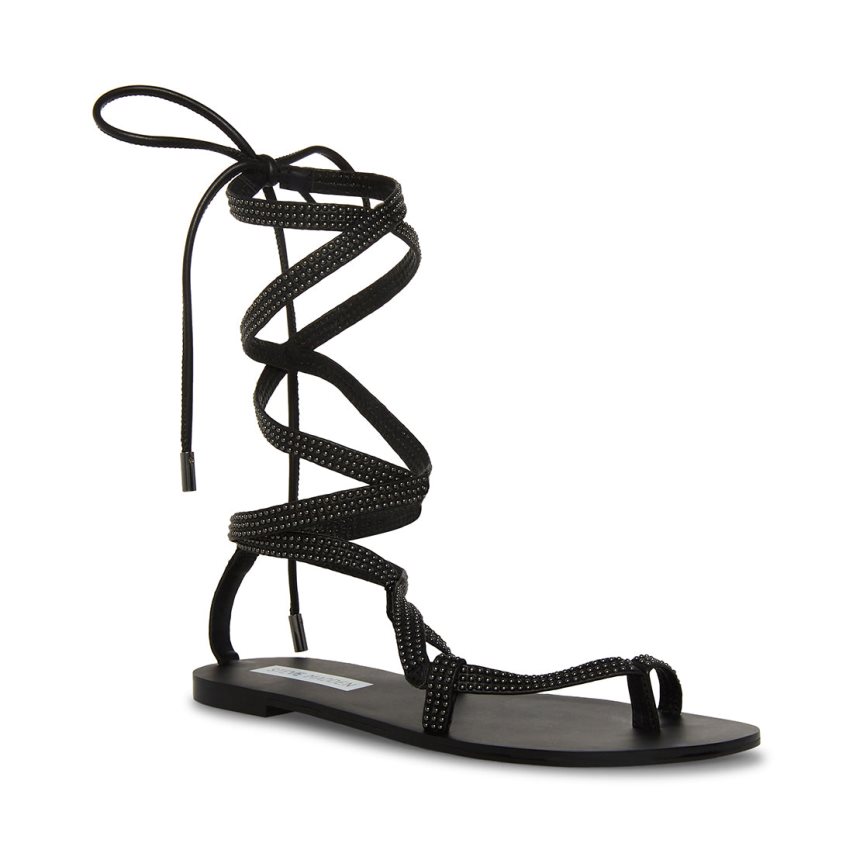 φλατ πεδιλα γυναικεια Steve Madden Kala-s μαυρα | GR-O941QUT