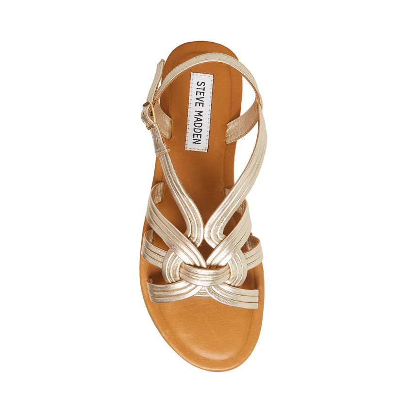 φλατ πεδιλα γυναικεια Steve Madden Prim χρυσο χρωμα | GR-312OEWO