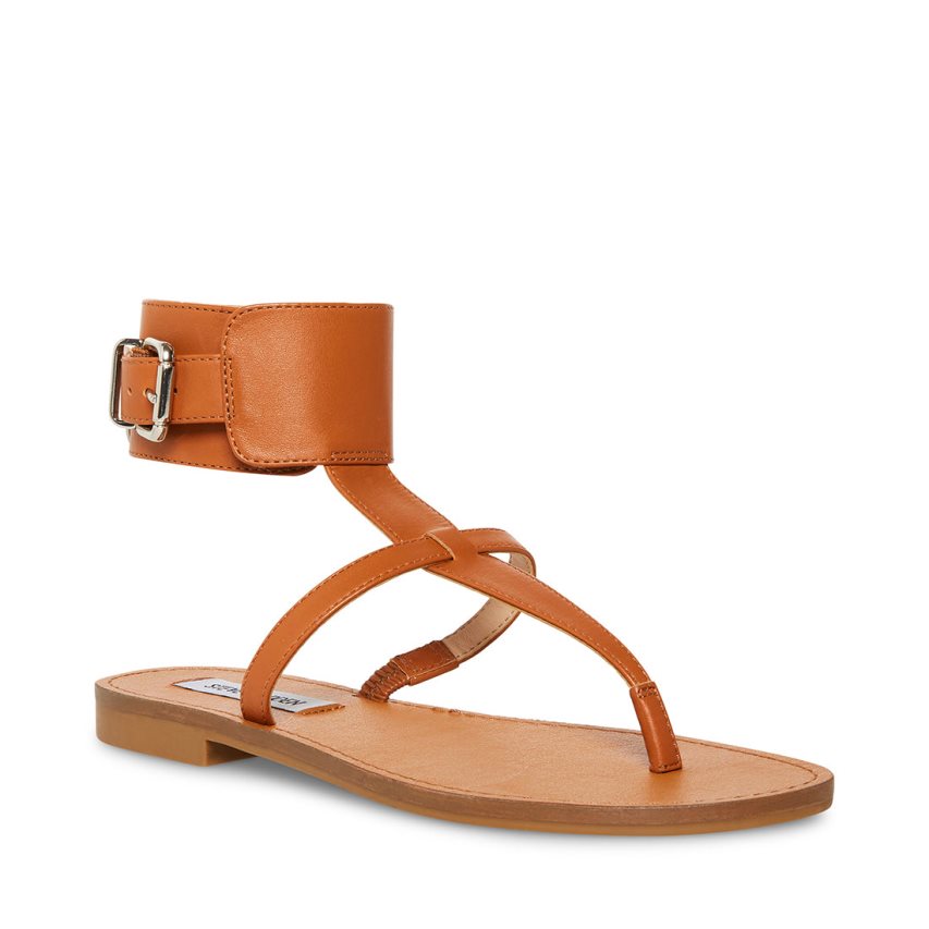 φλατ πεδιλα γυναικεια Steve Madden Rico δερματινα καφε | GR-13O6QKM