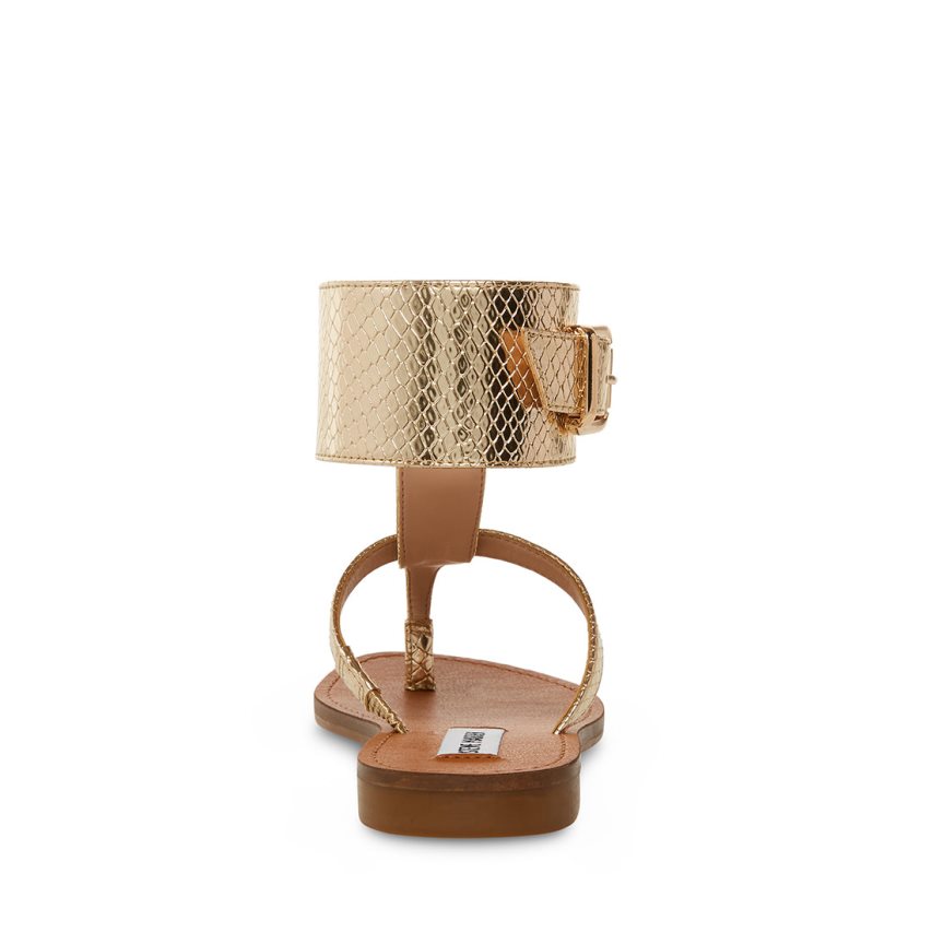 φλατ πεδιλα γυναικεια Steve Madden Rico Snake χρυσο χρωμα | GR-2369TKY