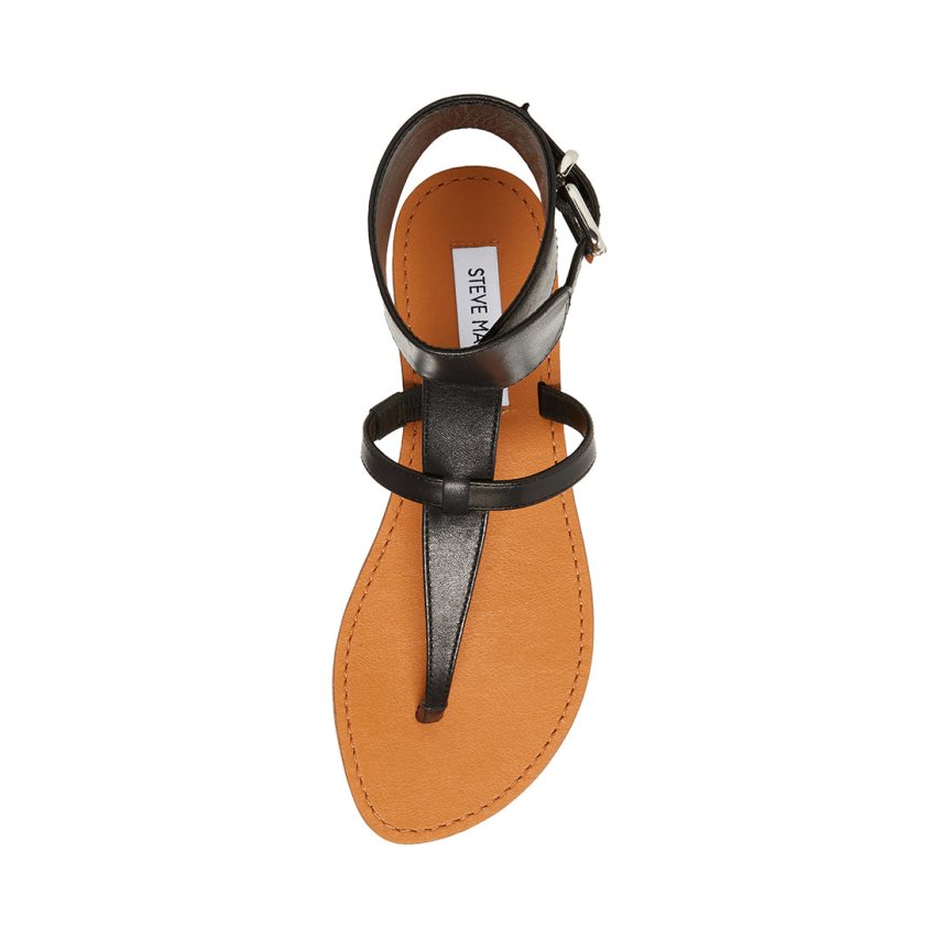 φλατ πεδιλα γυναικεια Steve Madden Rico δερματινα μαυρα | GR-8314OSU