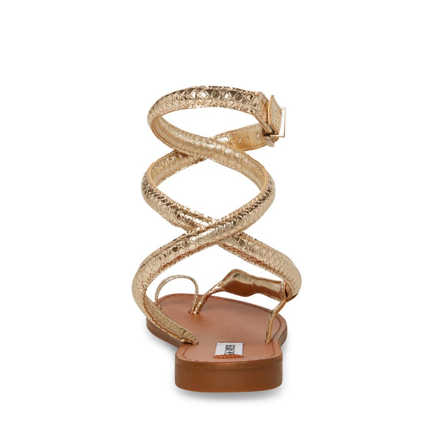 φλατ πεδιλα γυναικεια Steve Madden Scales Snake χρυσο χρωμα | GR-6158QPF