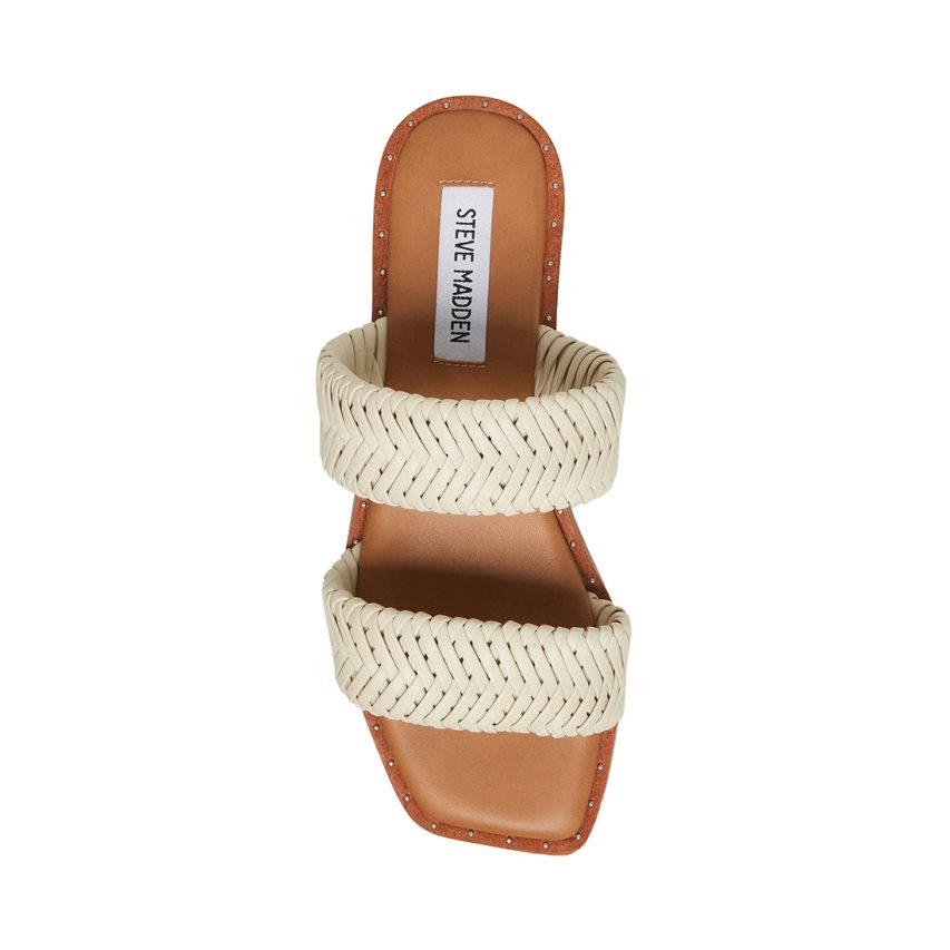 φλατ πεδιλα γυναικεια Steve Madden Sharyn ασπρα | GR-4985ZEJ