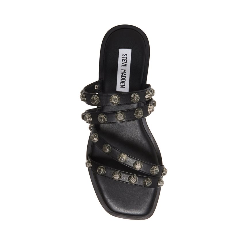 φλατ πεδιλα γυναικεια Steve Madden Sterling μαυρα | GR-954OOYE