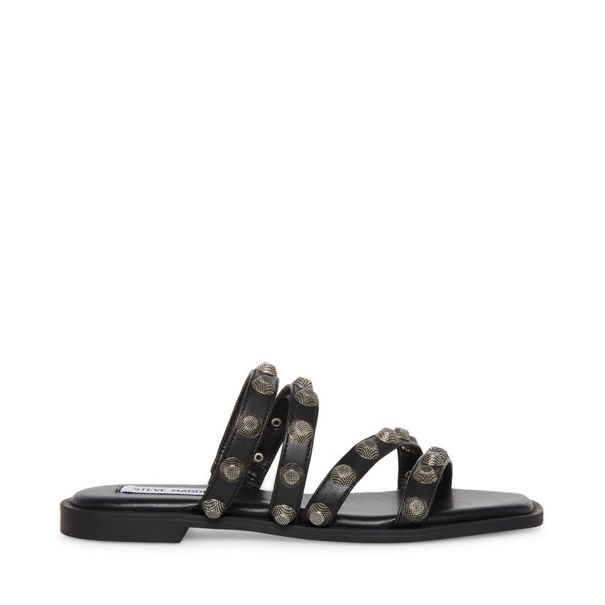φλατ πεδιλα γυναικεια Steve Madden Sterling μαυρα | GR-954OOYE
