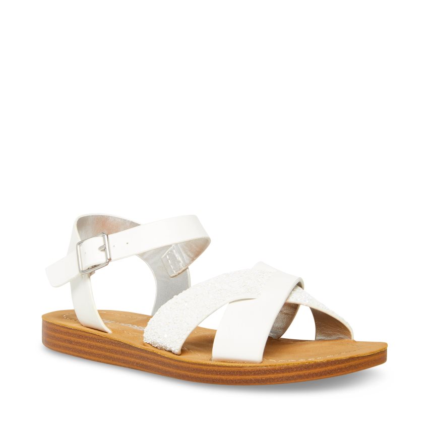 φλατ πεδιλα παιδικα Steve Madden Jleague ασπρα | GR-4O73KTP