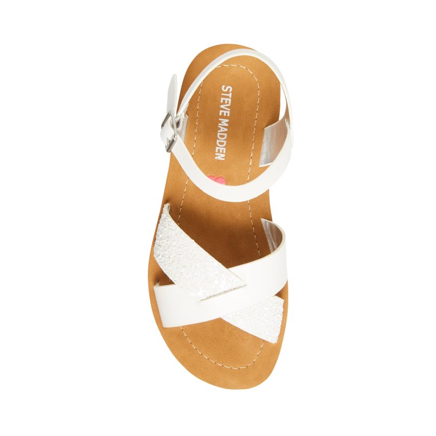 φλατ πεδιλα παιδικα Steve Madden Jleague ασπρα | GR-4O73KTP