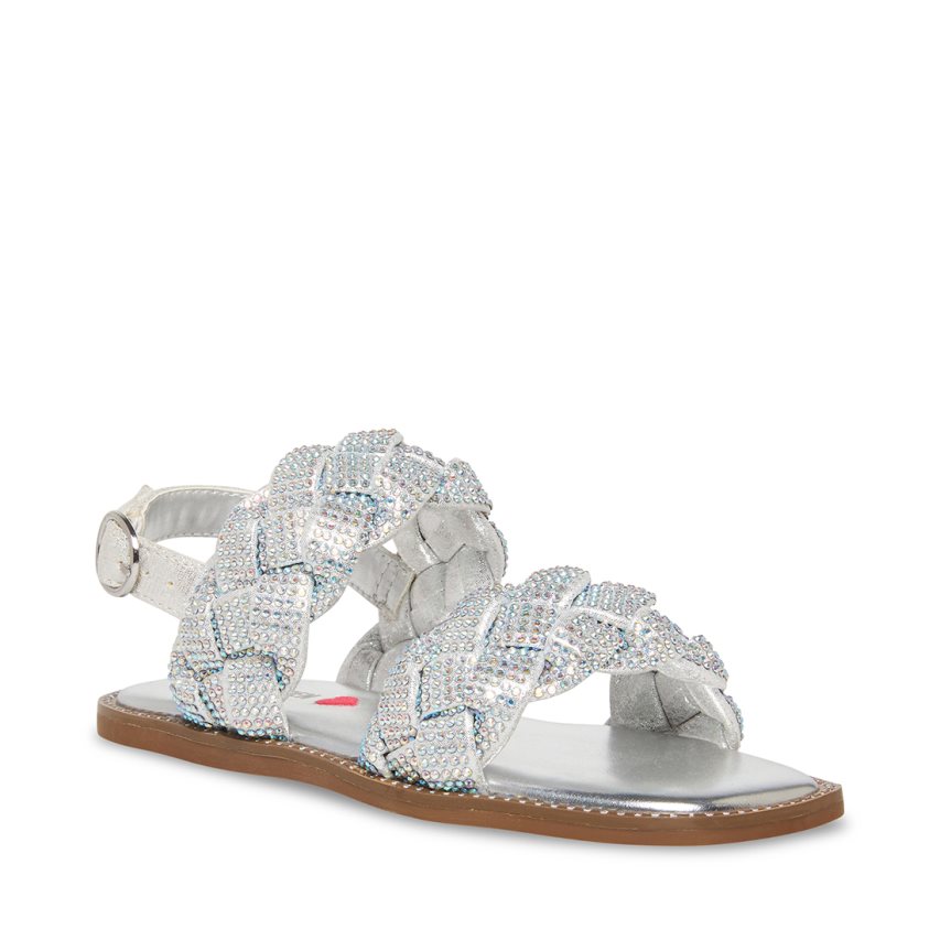 φλατ πεδιλα παιδικα Steve Madden Jnewbie ασημι | GR-3678KQB