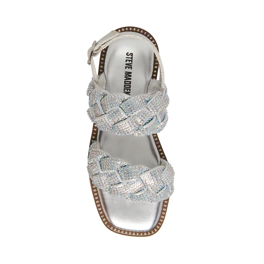 φλατ πεδιλα παιδικα Steve Madden Jnewbie ασημι | GR-3678KQB