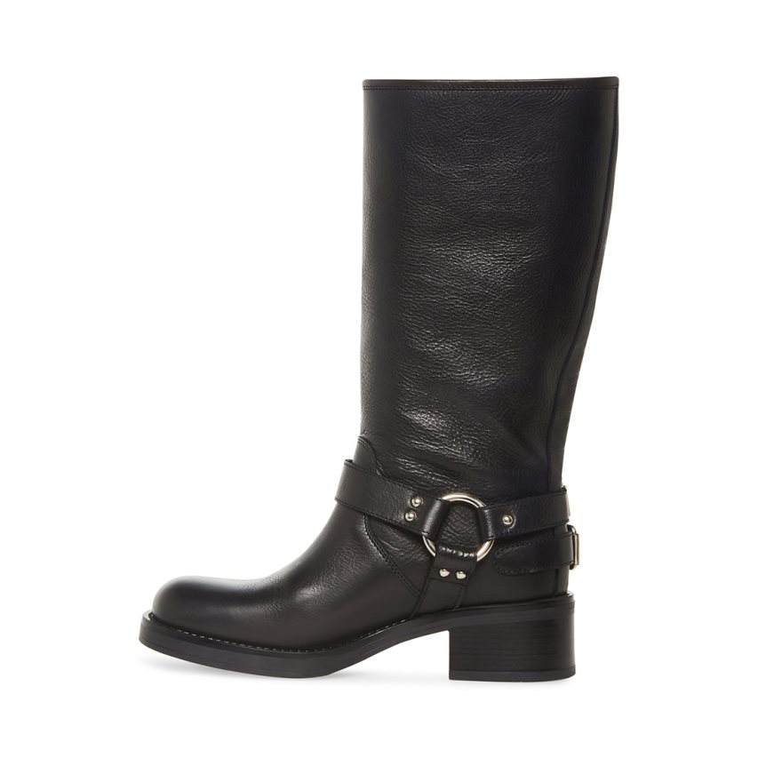 ψηλεσ μποτεσ γυναικεια Steve Madden Axelle δερματινα μαυρα | GR-3597YWX