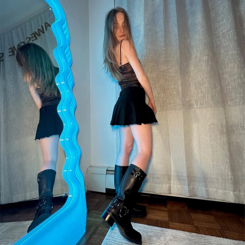 ψηλεσ μποτεσ γυναικεια Steve Madden Axelle δερματινα μαυρα | GR-3597YWX