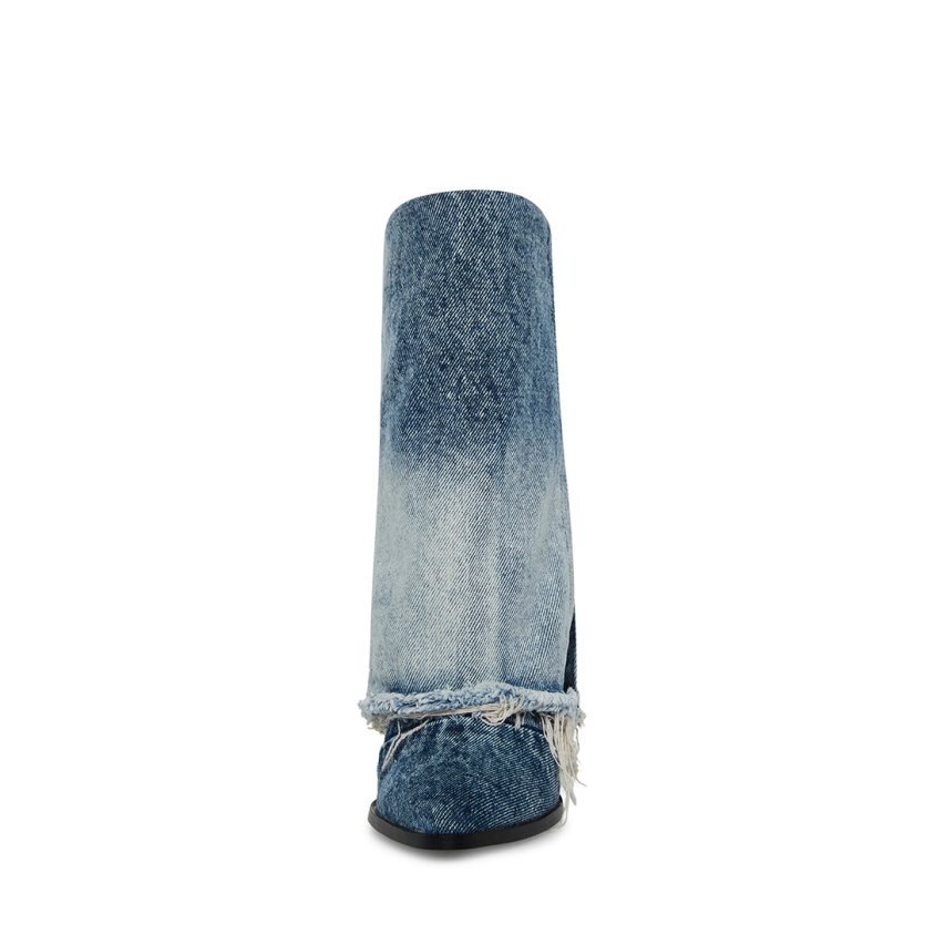 ψηλεσ μποτεσ γυναικεια Steve Madden Livvy Denim Fabric μπλε | GR-6175SHP