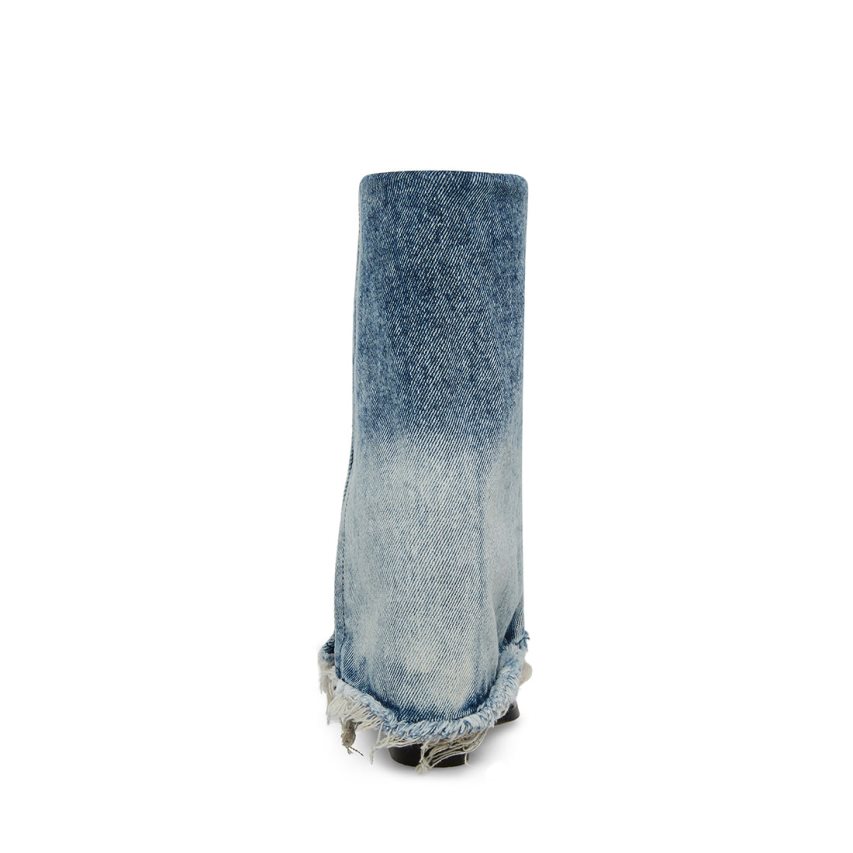 ψηλεσ μποτεσ γυναικεια Steve Madden Livvy Denim Fabric μπλε | GR-6175SHP