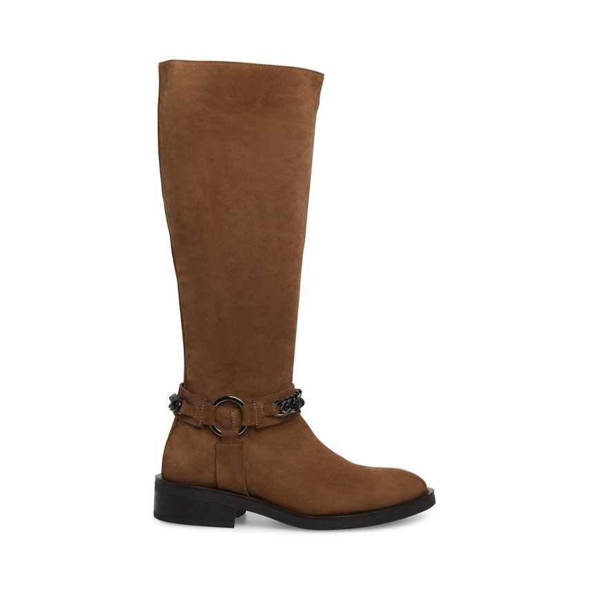 ψηλεσ μποτεσ γυναικεια Steve Madden Quin Nubuck καφε | GR-5O38EVA