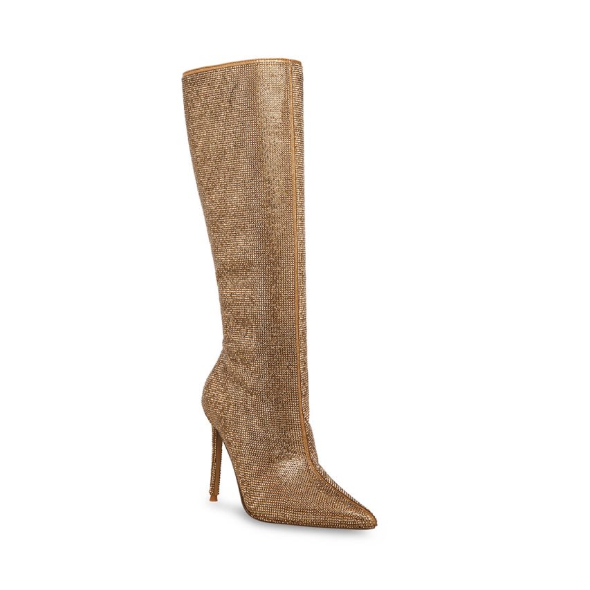 ψηλεσ μποτεσ γυναικεια Steve Madden Valinda χρυσο χρωμα | GR-O719QPA
