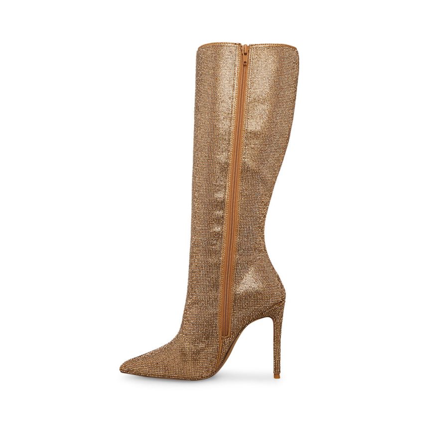 ψηλεσ μποτεσ γυναικεια Steve Madden Valinda χρυσο χρωμα | GR-O719QPA