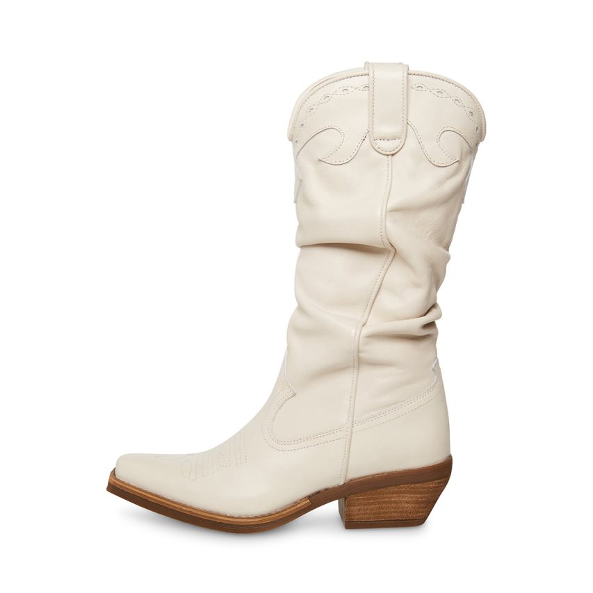 ψηλεσ μποτεσ γυναικεια Steve Madden Whiskey δερματινα ασπρα | GR-8461QES