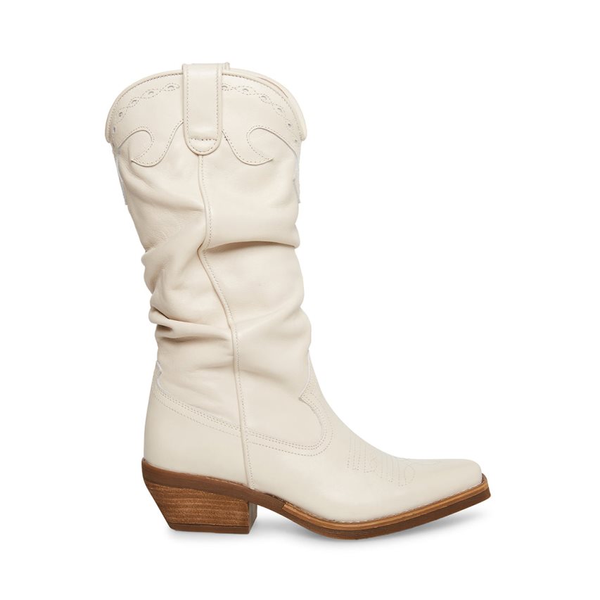 ψηλεσ μποτεσ γυναικεια Steve Madden Whiskey δερματινα ασπρα | GR-8461QES