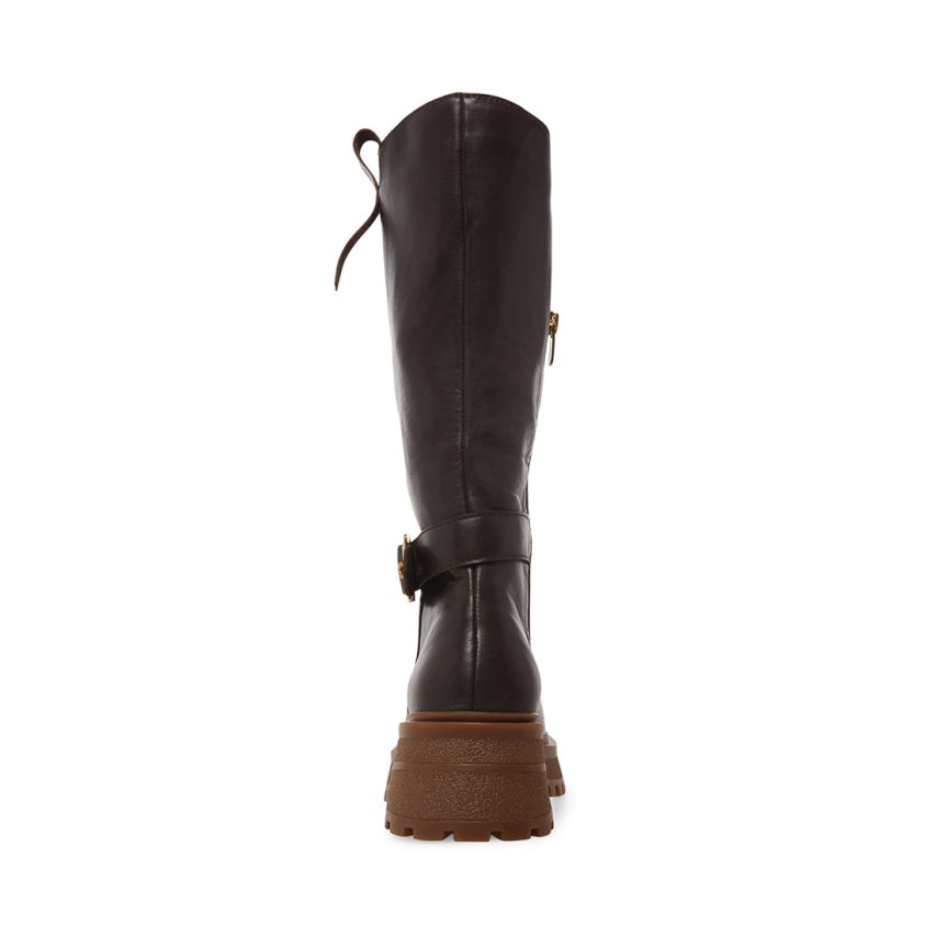 ψηλεσ μποτεσ γυναικεια Steve Madden Willow δερματινα σκούρο καφε | GR-4536FOS