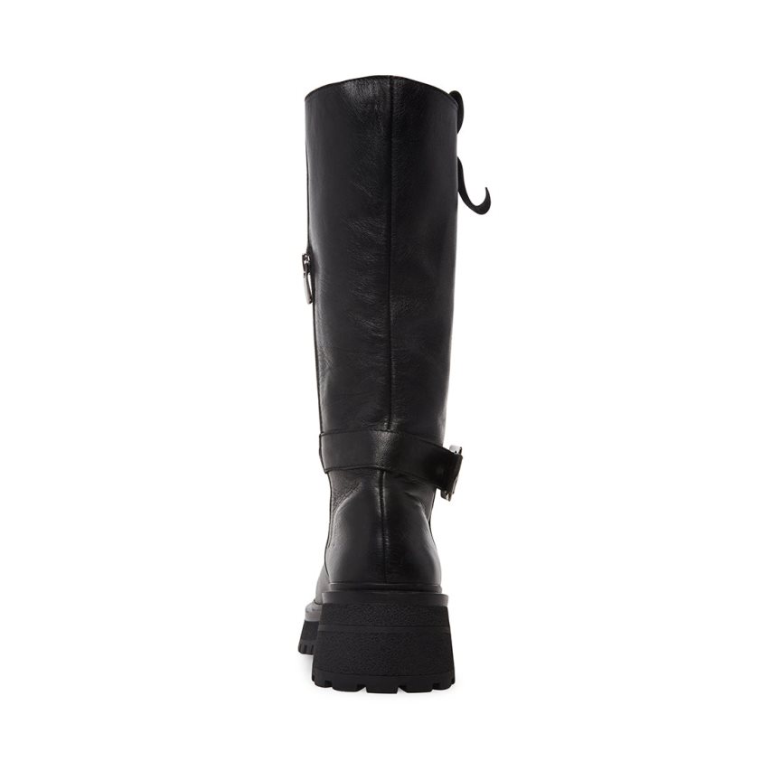 ψηλεσ μποτεσ γυναικεια Steve Madden Willow δερματινα μαυρα | GR-98O6GHC