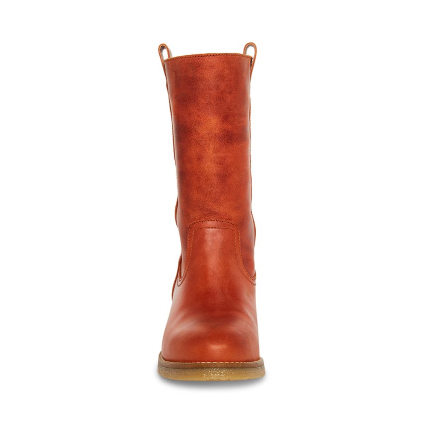 ψηλεσ μποτεσ γυναικεια Steve Madden Winny Rust δερματινα καφε | GR-739ORZQ
