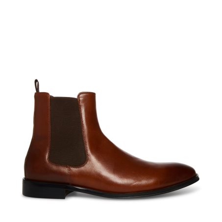 Chelsea Boots ανδρικα Steve Madden Adamo δερματινα σκούρο καφε | GR-O485JPT