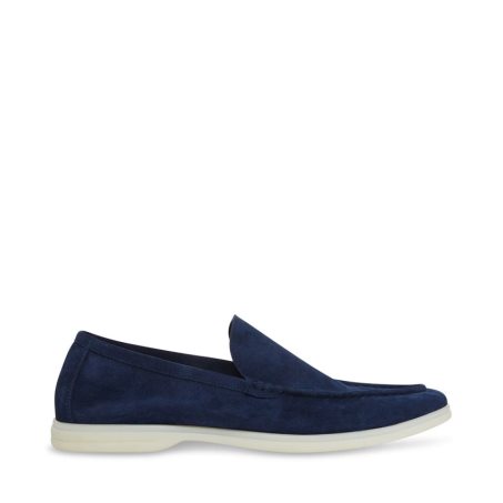 Loafers ανδρικα Steve Madden Larken σουετ μπλε | GR-2874HLS
