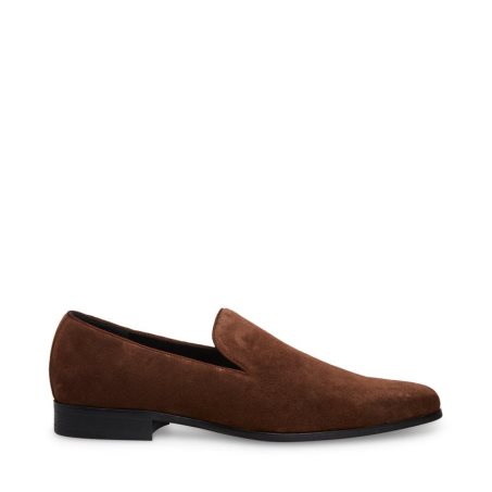 Loafers ανδρικα Steve Madden Parigi σουετ σκούρο καφε | GR-3581UYB