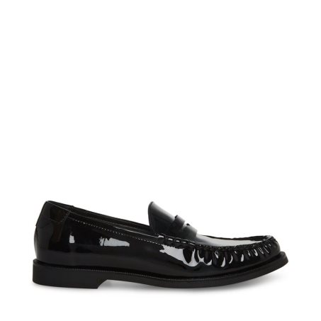 Loafers γυναικεια Steve Madden Emmet λουστρινι μαυρα | GR-4726FXO