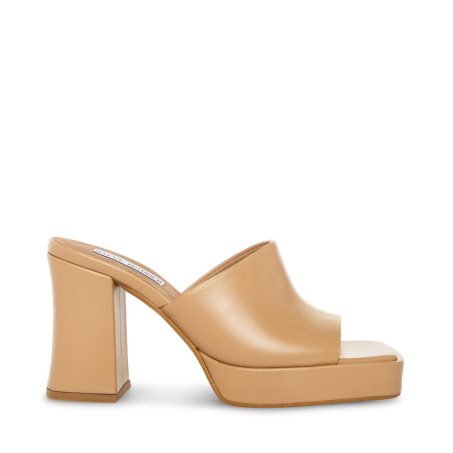 Mules γυναικεια Steve Madden Alex Natural δερματινα Μπεζ | GR-6758VGX